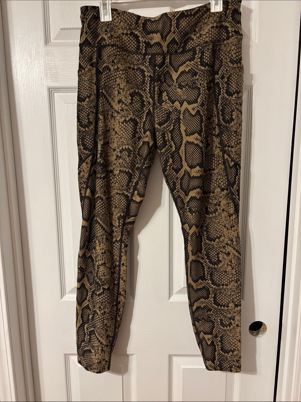 Athletic Works Brown and Black Snake-Print Leggings